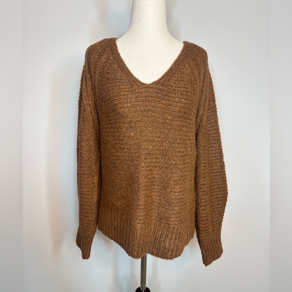 Sz S Universal Thread ballon sleeve rust terracotta sweater oversized - Picture 1 of 7